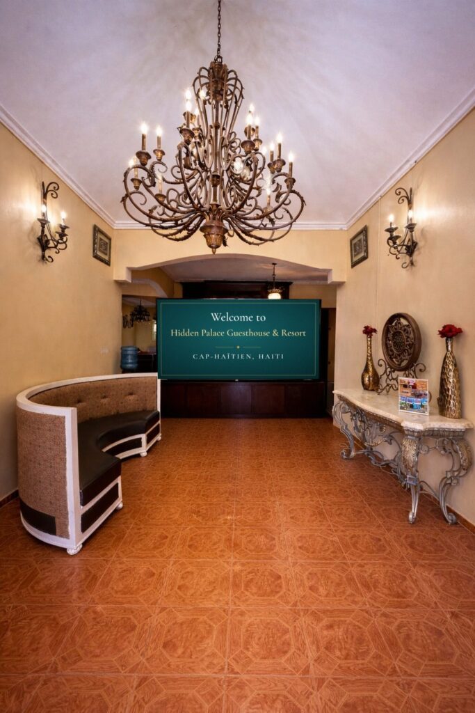 Hidden Palace entrance hall with chandelier